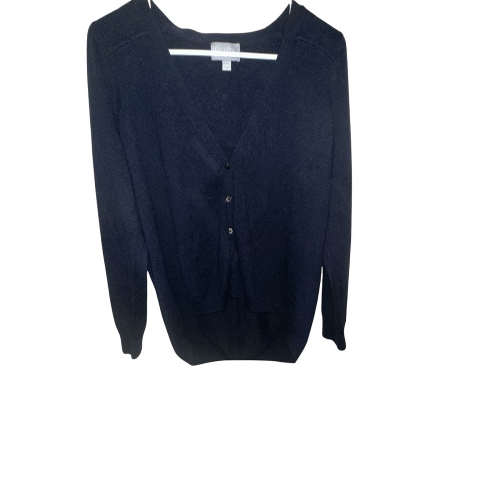 EUC Pure Collection Blue Cardigan Sweater V-Neck Knit